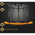 Профільований садовий батут Neo-Sport 252 см з внутрішньою сіткою для активного відпочинку - Зображення 11