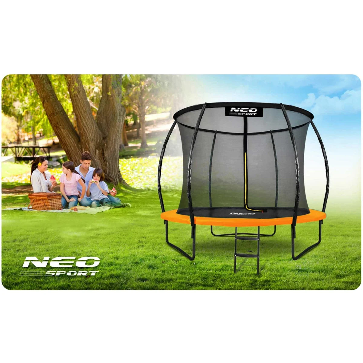 Садовий батут 8 футів/252 см з внутрішньою сіткою + машина для бульбашок Neo-Sport - Зображення 10