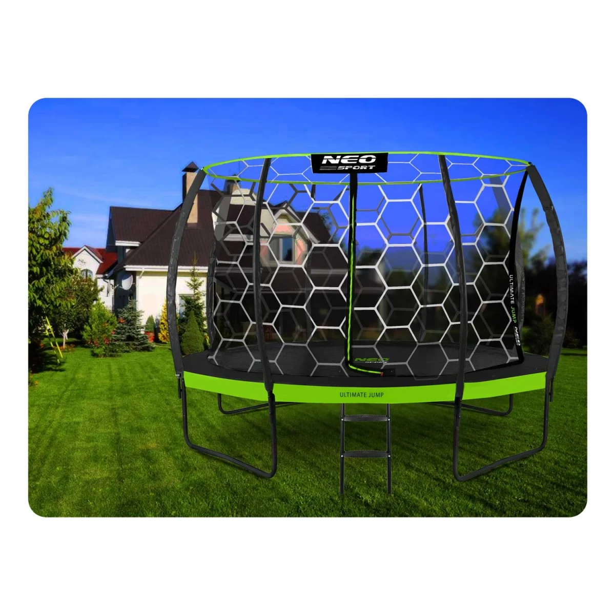 trampolina-ogrodowa-profilowa_41878 Профільований садовий батут Neo-Sport 12 футів/374 см з внутрішньою сіткою для активних ігор - Зображення 6