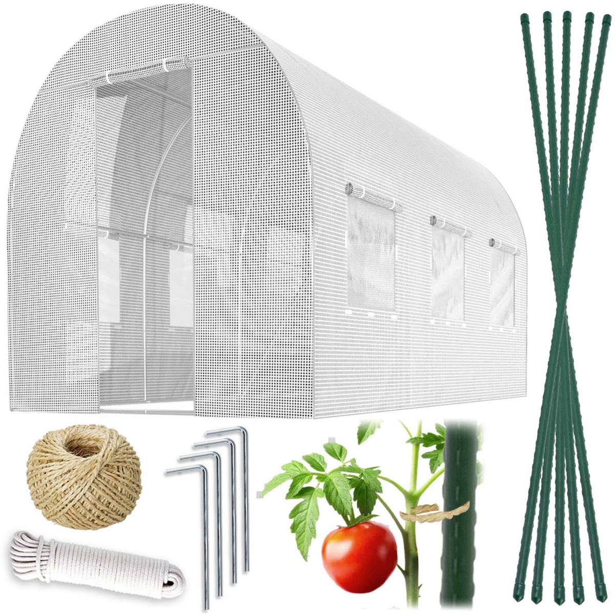 tunel-ogrodowy-2-x-3-m-6m2-bia_2537-1 Теплиця садова 2 x 3 м (6 м²) біла Plonos - Оптимальний захист рослин - Зображення 1