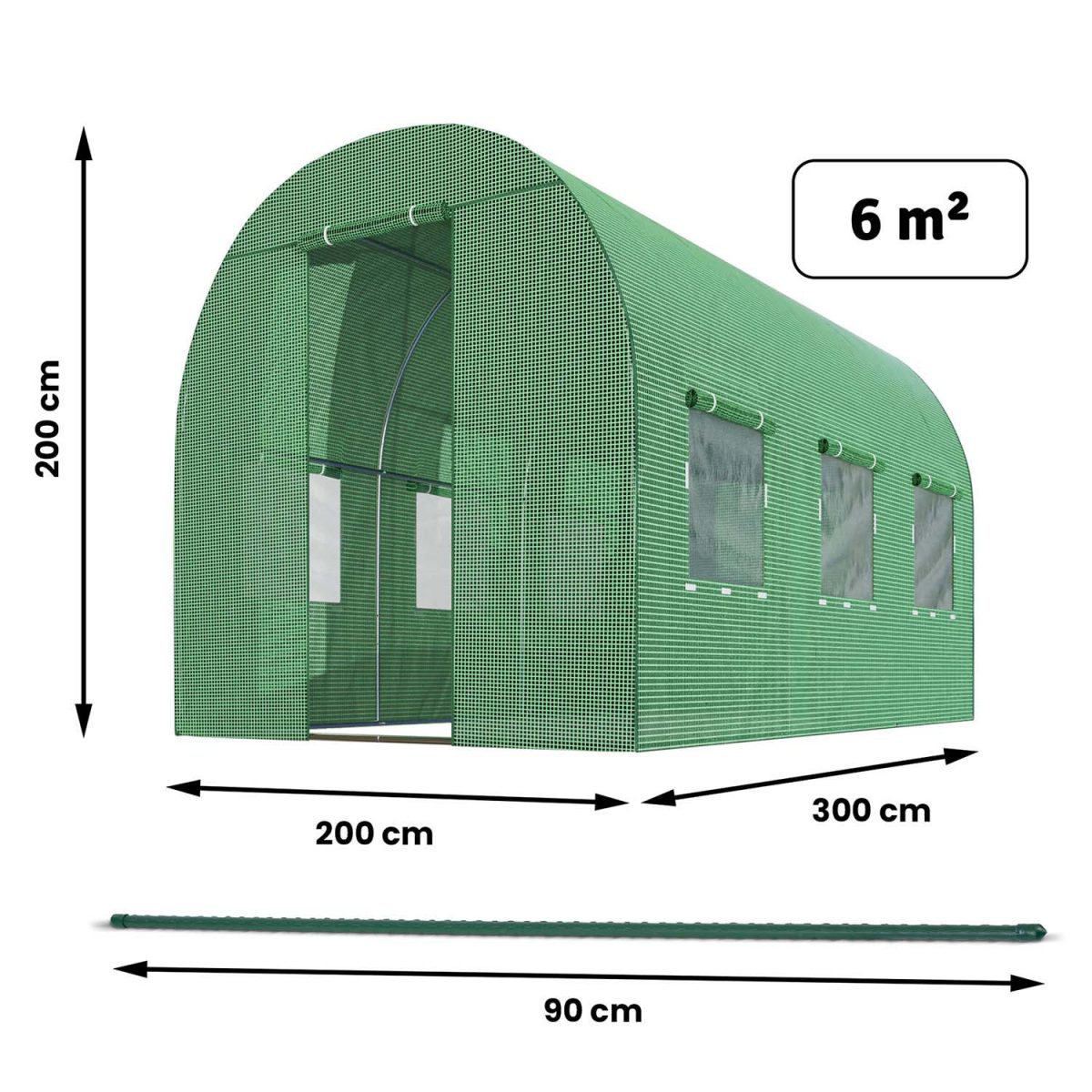 Теплиця садова 2 x 3 м 6 м² Plonos - Надійний захист рослин - Зображення 3