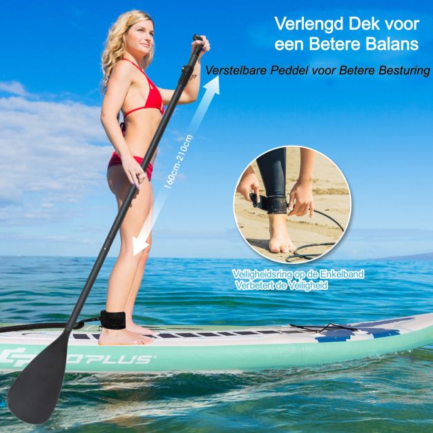 Дошка Costway SUP SP37554-M 320см Висока стабільність та комфорт для активного відпочинку на воді - Зображення 5