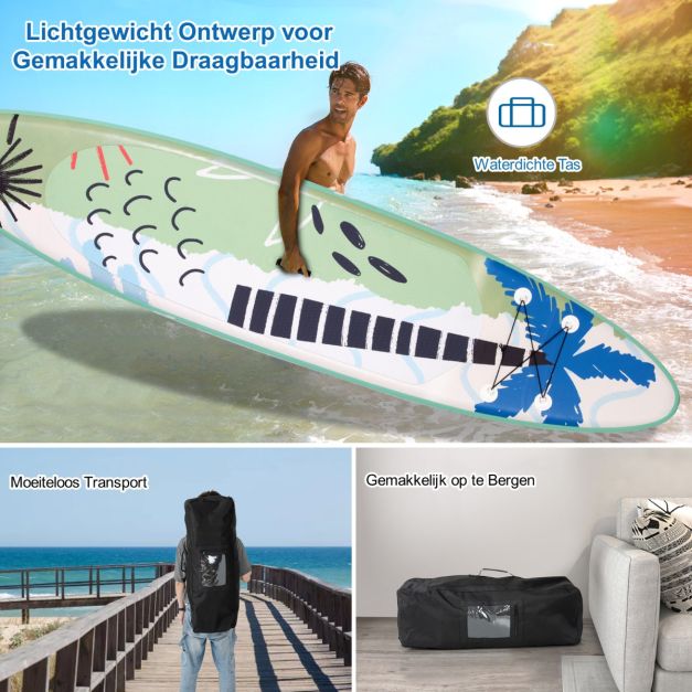 Дошка Costway SUP SP37554-M 320см Висока стабільність та комфорт для активного відпочинку на воді - Зображення 6