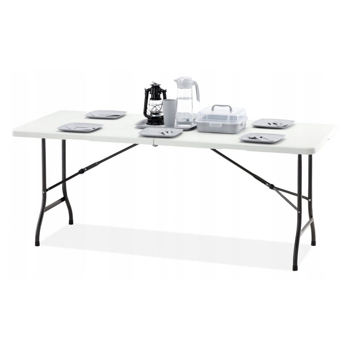 Складаний туристичний стіл Garden Line 180 см ZUM 2521 білий Ідеальний супутник для пікніків та подорожей - Зображення 2