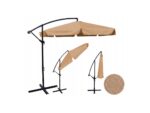 Велика складна садова парасолька Ekspand з воланом-дужкою, бежево-коричнева 350 x 250 см
