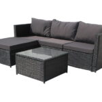 Комплект садових меблів VOLTA-BL VELACO чорного кольору, 3 предмети