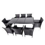 Комплект садових меблів SANTOS-BL-BL з техноратангу VELACO чорного кольору, 9 предметів - Зображення 2
