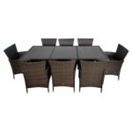 Комплект садових меблів з техноратангу VELACO SANTOS-BL-BR коричневий, 9 предметів