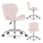 Письмовий Стілець MUFART світло-рожевий оксамит з металевою ніжкою - Зображення 2