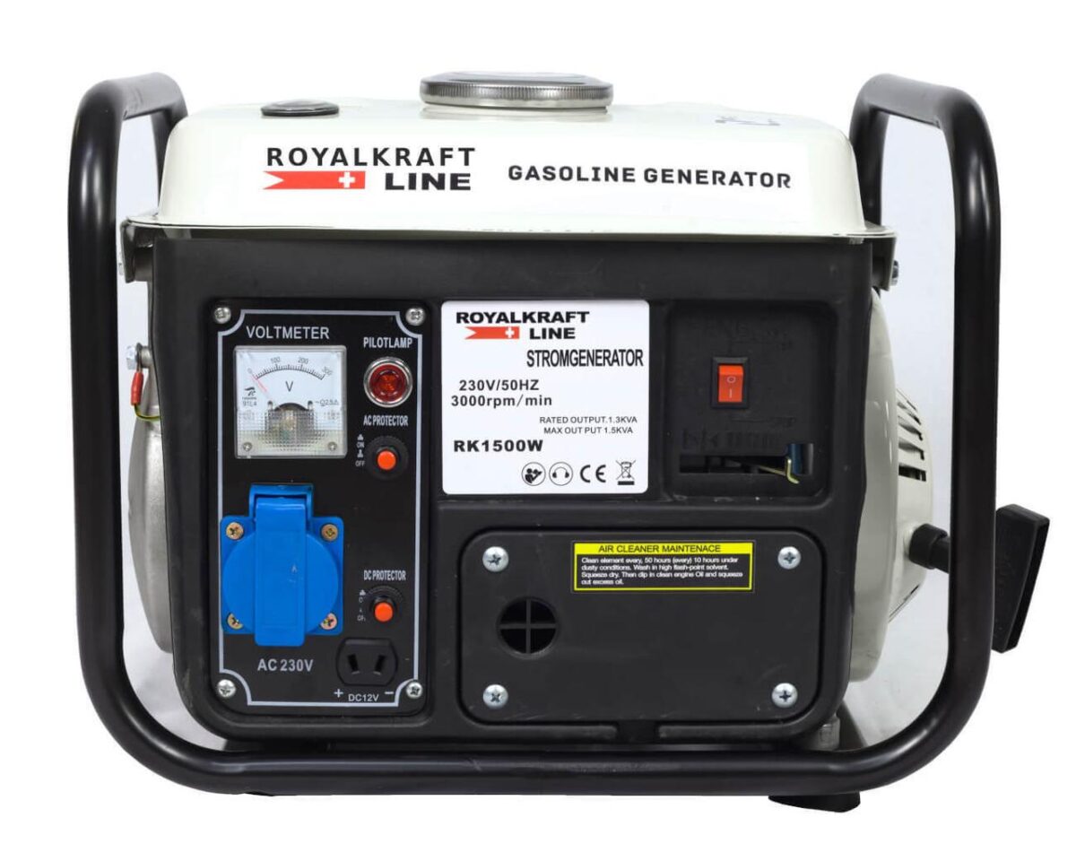 Електрогенератор Royal Kraft Line RK-1500W Бензиновий 1.3кВт Білий 12/230В - Зображення 2