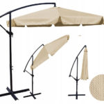 Садова парасолька Ekspand велика 350 см 8 сегментів темно-бежевий