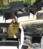 Комплект садових меблів Gordon з ротангу Чорний - Зображення 2