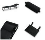 Пляжний шезлонг Tadar сталевий 4 позиції 188 x 56 x 28 см чорний - Зображення 4