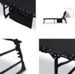 Пляжний шезлонг Tadar сталевий 4 позиції 188 x 56 x 28 см чорний - Зображення 5