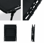 Пляжний шезлонг Tadar сталевий 4 позиції 188 x 56 x 28 см чорний - Зображення 6