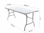 Туристичний стіл Go Garden BZ180V 180×70 см білий - Зображення 2