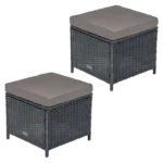 Садові пуфи VELACO LARA-BL з ротангу чорного кольору