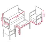 Комплект садових меблів з техноратангу VELACO LUIZA-BR коричневий, 4 предм - Зображення 3