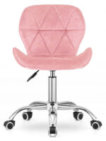 Поворотне крісло Lugano VAS3-VASTO рожеве оксамит з металевою ніжкою - Зображення 2