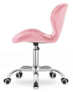 Поворотне крісло Lugano VAS3-VASTO рожеве оксамит з металевою ніжкою - Зображення 4