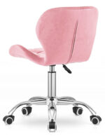 Поворотне крісло Lugano VAS3-VASTO рожеве оксамит з металевою ніжкою - Зображення 5