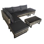 Комплект садових меблів з техноратангу VELACO LIME-GR сірий ,5 предметів - Зображення 2