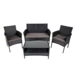 Комплект садових меблів RITA-BL з техноратангу VELACO чорний, 4 предм.