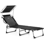 Шезлонг металевий чорний Outtec О-42330 надійність і комфорт у чорному дизайні