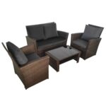 Комплект садових меблів LAGOS-BR з техноратангу VELACO коричневий, 4 предм.