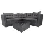 Садові меблі з ротанга SALTO-BL, комплект чорних кутових, VELACO 5-місних + стіл - Зображення 3