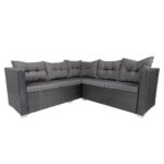 Садові меблі з ротанга SALTO-BL, комплект чорних кутових, VELACO 5-місних + стіл - Зображення 5