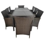 Комплект садових меблів з техноратангу VELACO SANTOS-BL-BR коричневий, 9 предметів - Зображення 2