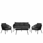 Комплект садових меблів SIERRA-BL VELACO з чорного металу, 5 предметів