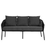 Комплект садових меблів SIERRA-BL VELACO з чорного металу, 5 предметів - Зображення 3