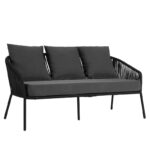 Комплект садових меблів SIERRA-BL VELACO з чорного металу, 5 предметів - Зображення 4