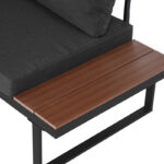 Комплект садових меблів VELACO TOBA-BL-WD1 з чорного металу, 5 предметів - Зображення 3