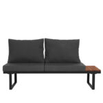 Комплект садових меблів VELACO TOBA-BL-WD1 з чорного металу, 5 предметів - Зображення 4