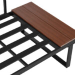 Комплект садових меблів VELACO TOBA-BL-WD1 з чорного металу, 5 предметів - Зображення 5