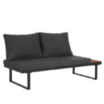 Комплект садових меблів VELACO TOBA-BL-WD1 з чорного металу, 5 предметів - Зображення 6