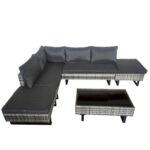 Комплект садових меблів з техноратангу VELACO LIME-GR сірий ,5 предметів