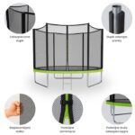 Батут з зовнішньою сіткою Sider 312 см FT 10 (304-312 см) безпека та радість для дітей - Зображення 6