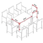 Комплект садових меблів SANTOS-BL-BL з техноратангу VELACO чорного кольору, 9 предметів - Зображення 11