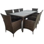 Комплект садових меблів з техноратангу VELACO SANTOS-BL-BR коричневий, 9 предметів - Зображення 3