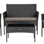 Комплект садових меблів : LUIZA-BL з техноратангу VELACO чорний, 4 предм.