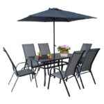 Комплект садових меблів Velaco ALBENA-GR сірий, 8 предметів