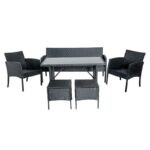 Комплект садових меблів з техноратангу VELACO Manas антрацит , 6 предметів - Зображення 2