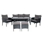 Комплект садових меблів з техноратангу VELACO Manas антрацит , 6 предметів