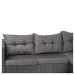 Садові меблі з ротанга SALTO-BL, комплект чорних кутових, VELACO 5-місних + стіл - Зображення 6