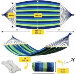 Садовий гамак Tutumi на 2 особи, гойдалка XXL, міцна, посилена, велика арка + сумка - Зображення 2