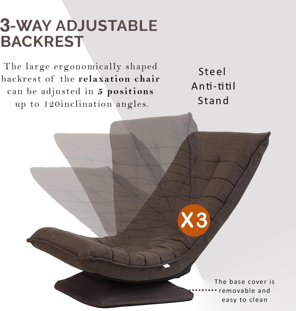 Розкладне крісло OSLO O2 коричневого кольору - Зображення 3